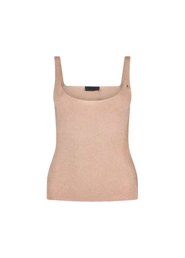 Knit Tank Top with Lurex Inserts