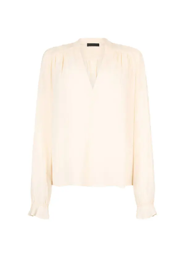 Long Sleeveles V-neck Viscose Blouse