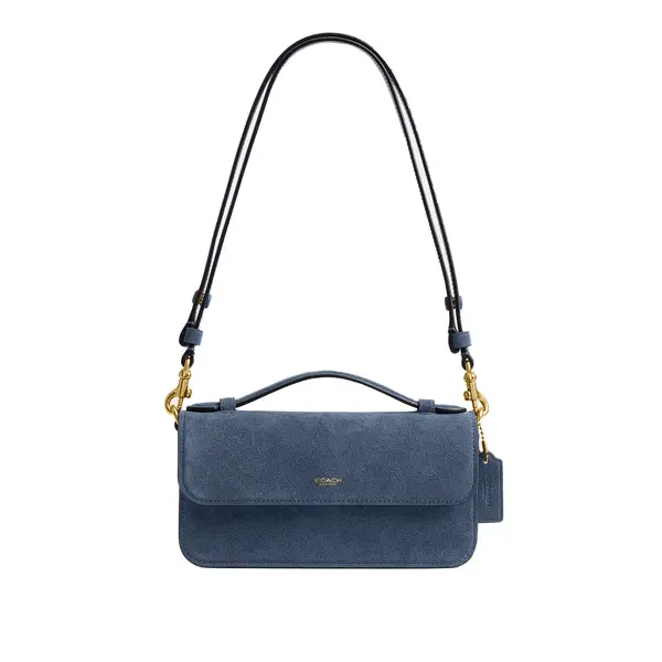 Elora Top Handle Suede Flap Crossbody Bag