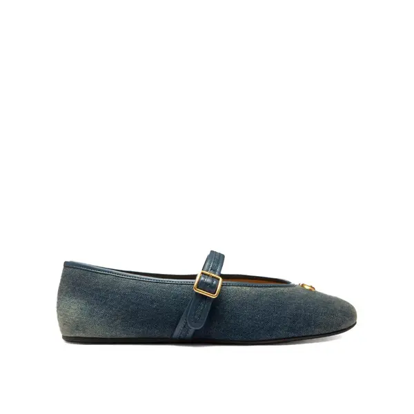 Loved Denim Round Toe Mary Jane Ballerina