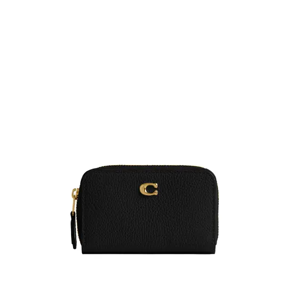 Essential Small Zip Around Pebbled Leather Card Case