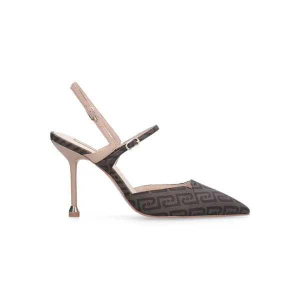 Monogram Pointed-Toe Slingback Pump