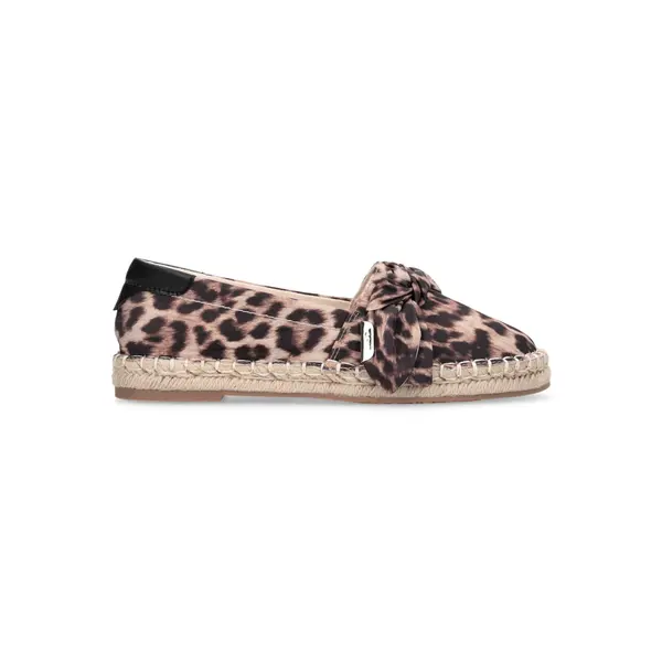 Leopard Print Knotted Canvas Espadrilles
