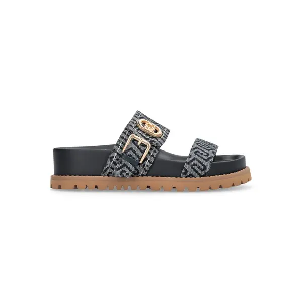 Monogram Jacquard Chunky Buckled Platform Slide