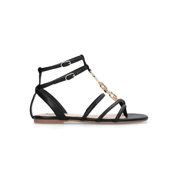Strappy Gladiator Sandals with Gold Chain Link