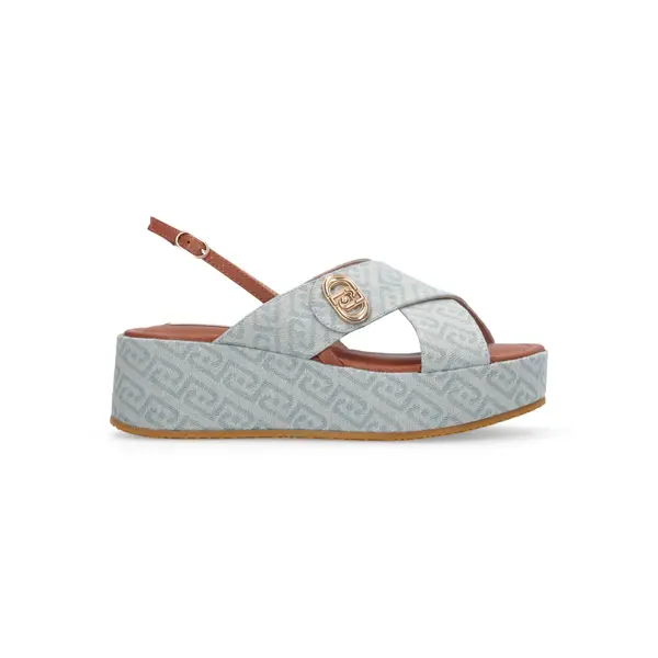 Monogram Denim Platform Sandals Image