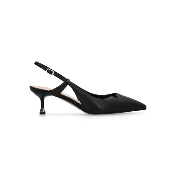 Leather Slingback Cut-Out Kitten Heels Pump Image