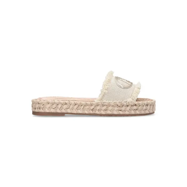 Logo-Embossed Frayed Canvas Slides Image