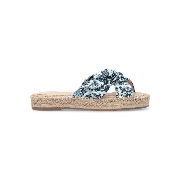 Leopard Print Knot-Front Espadrille Slides Image