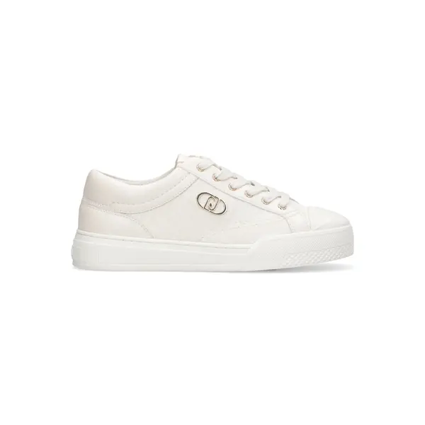 Low-Top Sneakers with Tonal Overlays and Gold Logo Detail Image