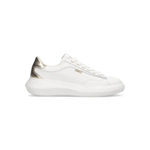 Platform Sneakers with Metallic Gold Heel Detail Image