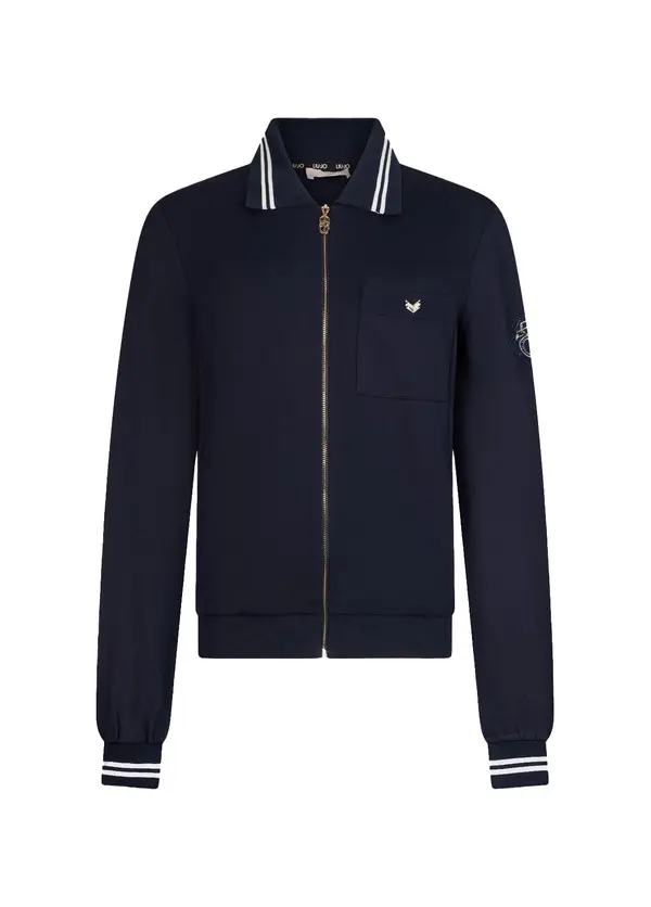 Regular Fit Interlock Sporty Zipped Lightweight Jacket Image