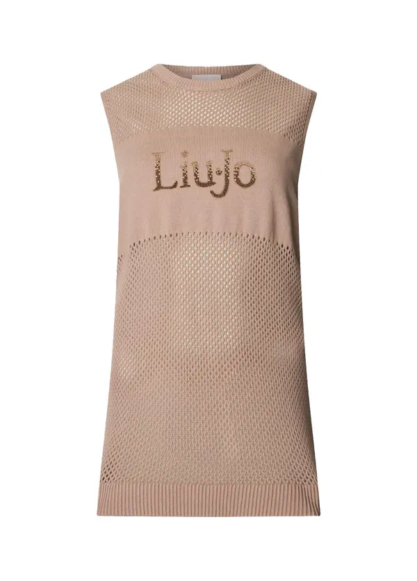 Openwork Sleeveless Knit Top
