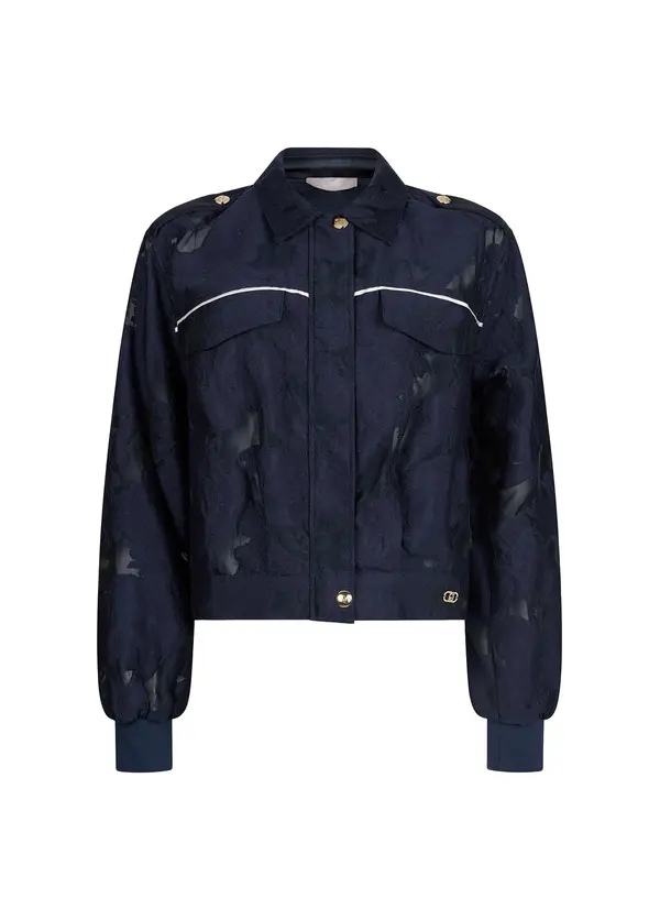 Organza Jacquard Cropped Jacket