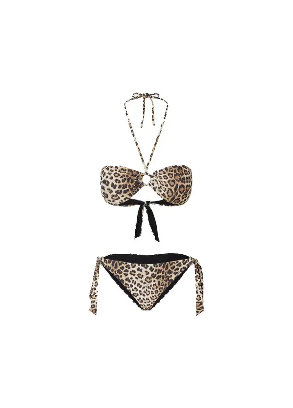 Animal-Print Bikini Top And Brazilian Bottoms 