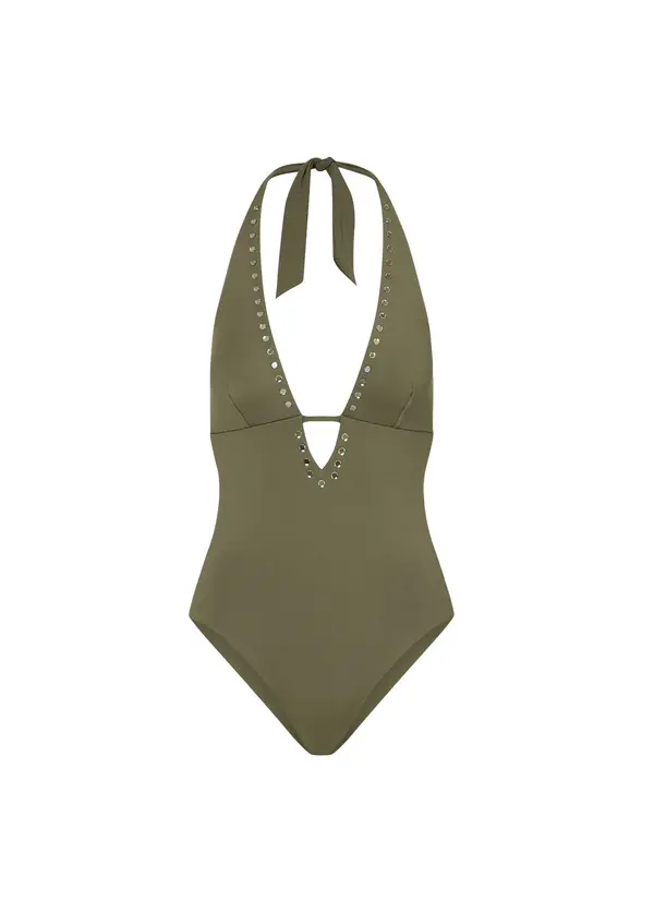 One-Piece Swimsuit With Studs