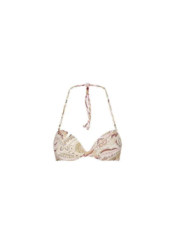 Printed Push-Up Bikini Top 