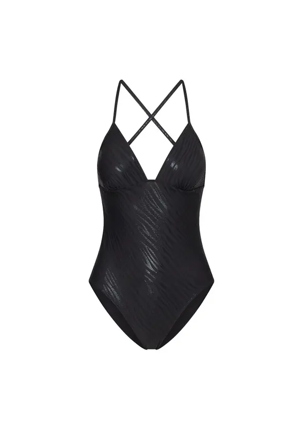 Zebra Print One-Piece Swimsuit