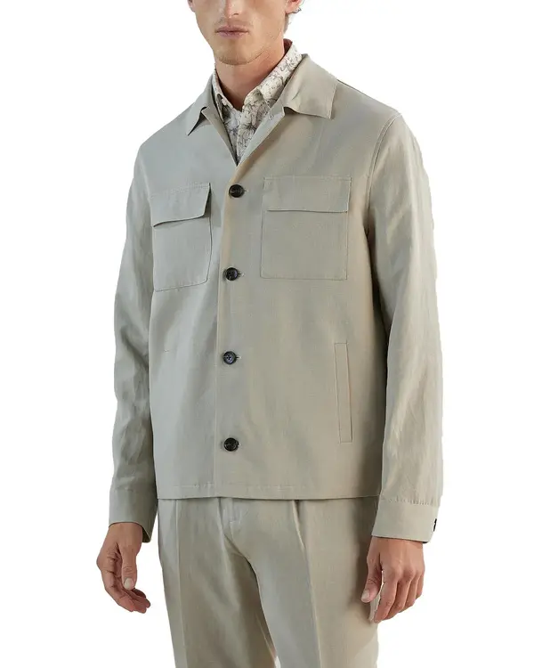 Casual Jacket With Putty Shirt Collar