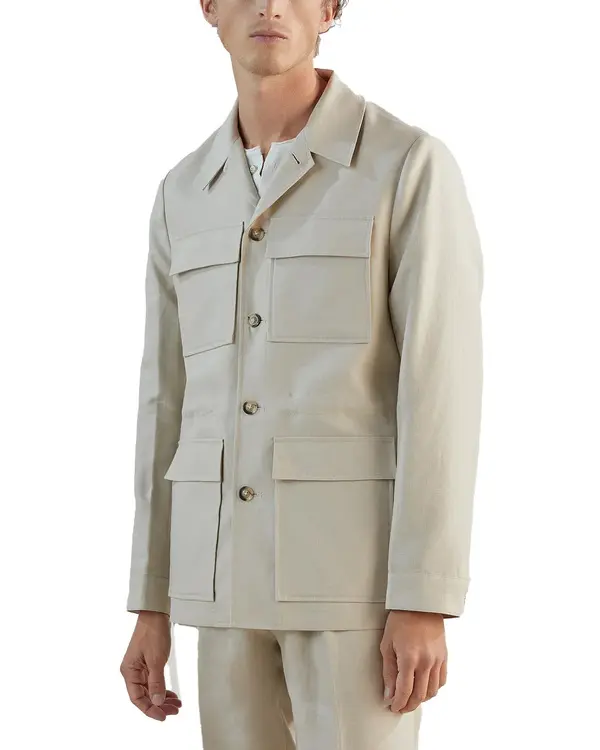 Casual Safari Jacket with Shirt Collar