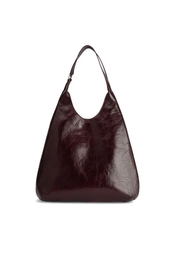 Patent Leather Slouchy Hobo Shoulder Bag