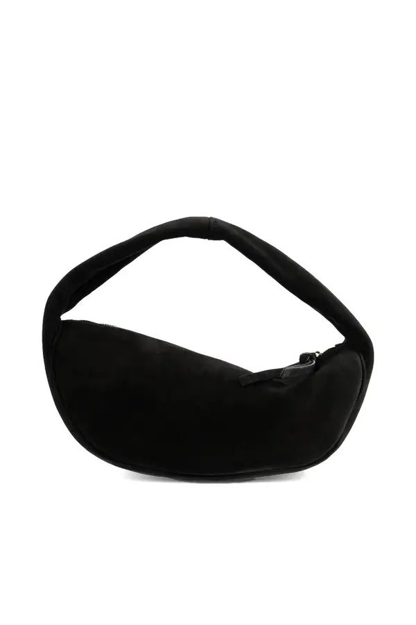 Minimalist Suede Crescent Shoulder Bag