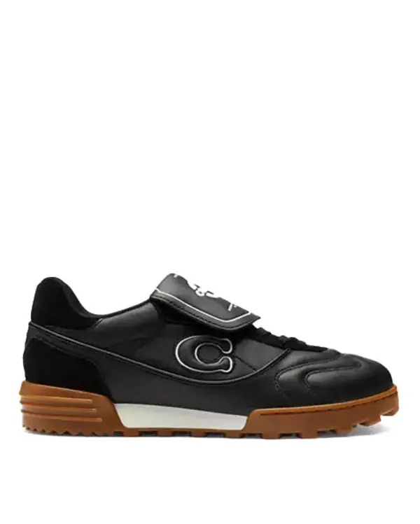 Leather and Suede Low-Top Sneakers Image