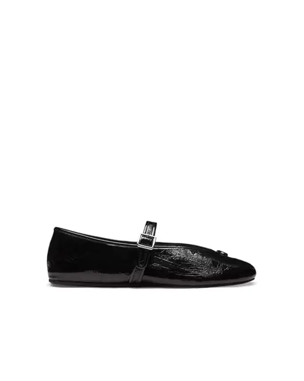 Crinkle Patent Leather Sculpted C Soft Mary Jane Ballerinas Image