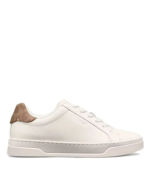 Leather and Signature Coated Canvas Low-Top Court Sneakers Image