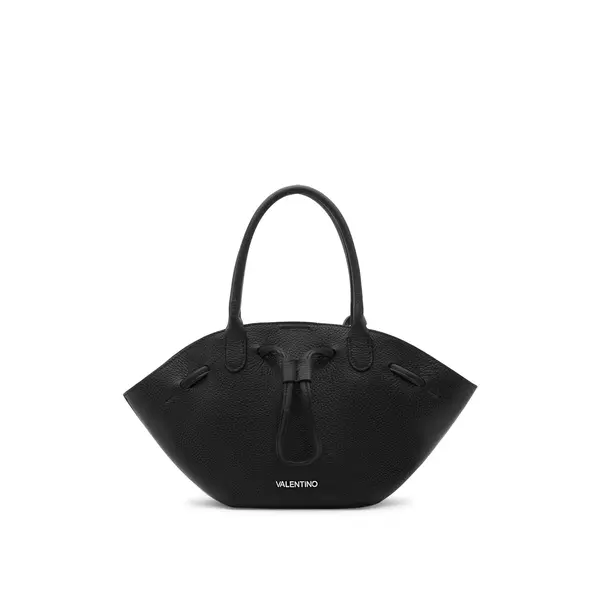 Grained Leather Flared Tote Bag Image