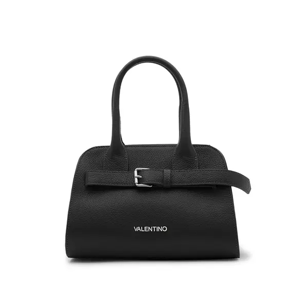 Grained Leather Buckle Handbag Image