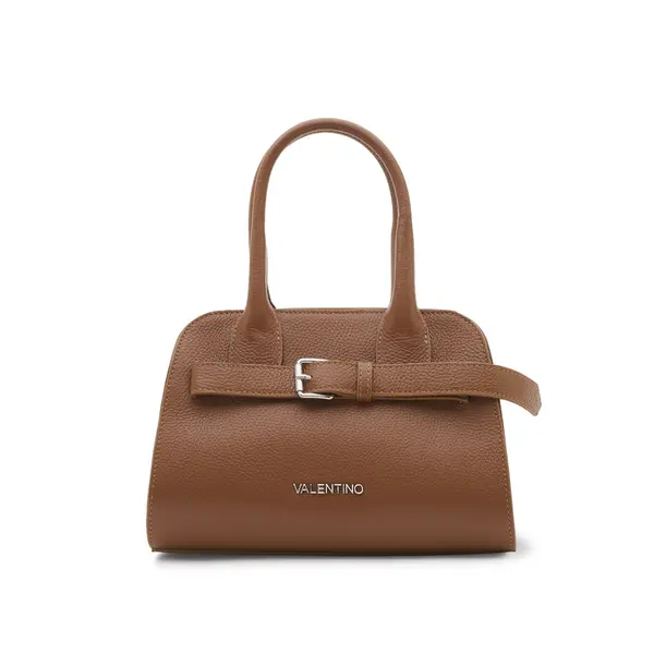 Grained Leather Buckle Handbag