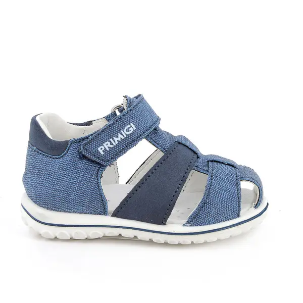 Baby Boy Leather & Suede Fisherman Sandals with Hook-and-Loop Strap Image