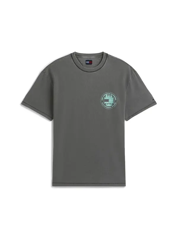 Back Slogan Textured Relaxed T-Shirt Image