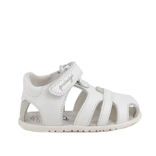 Baby Boy Leather Fisherman Sandals with Hook-and-Loop Strap Image