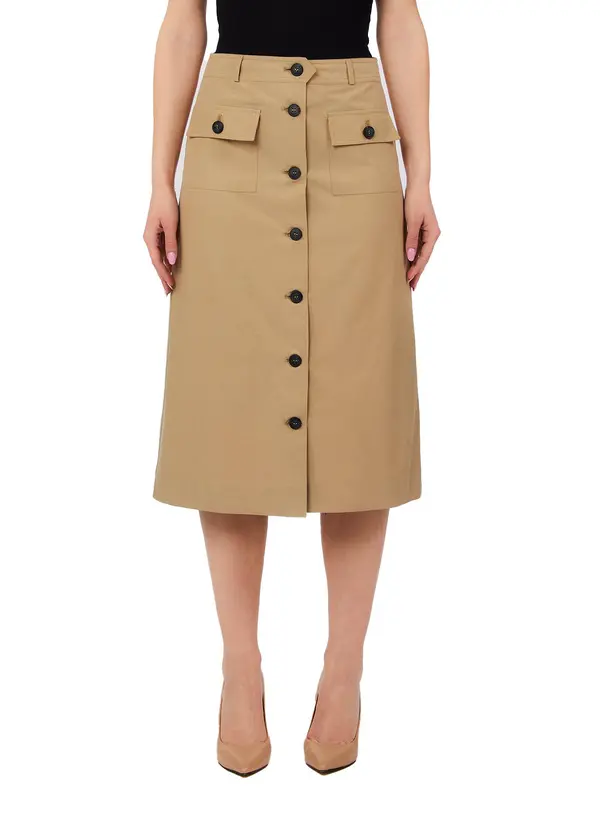 Tencel Midi Skirt With Buttons Image