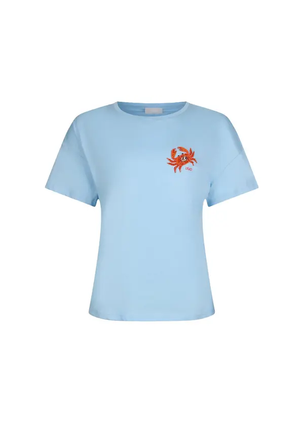 Cotton Short Sleeve T-Shirt With Patch Image