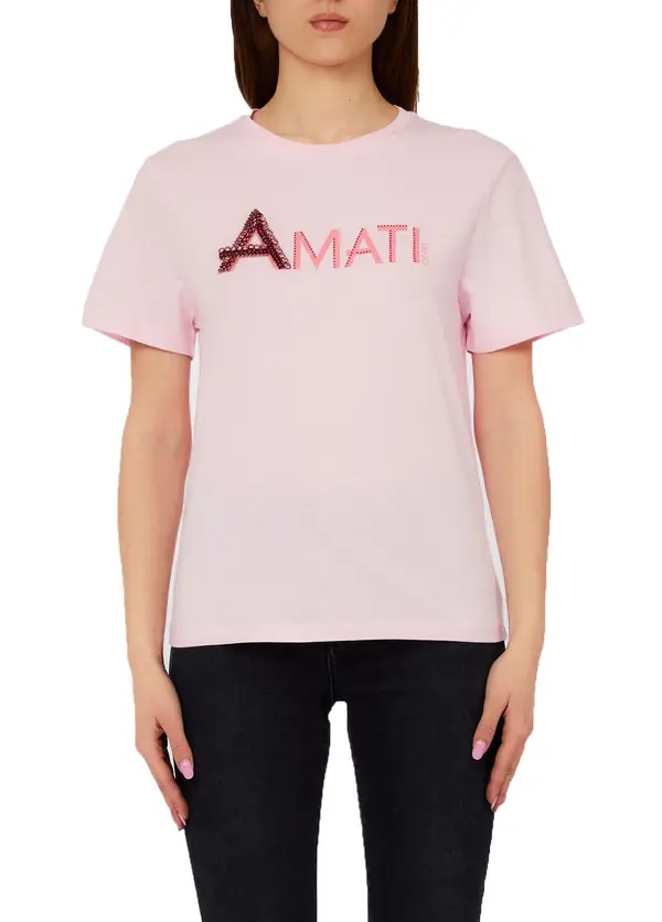 Amati Rhinestone Detail Short-Sleeve T-Shirt