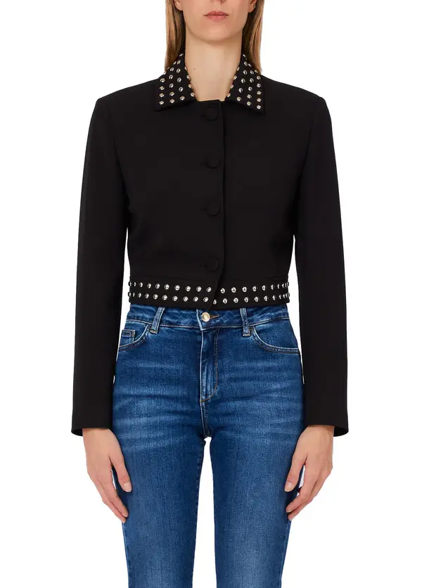 Short Crepe Jacket With Studs Image