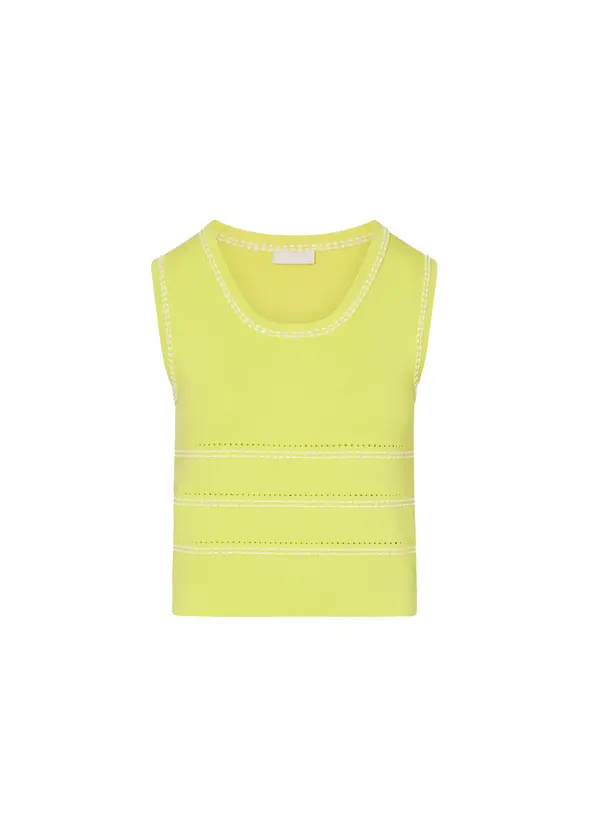 Viscose-Blend Knit Sleeveless Top Image