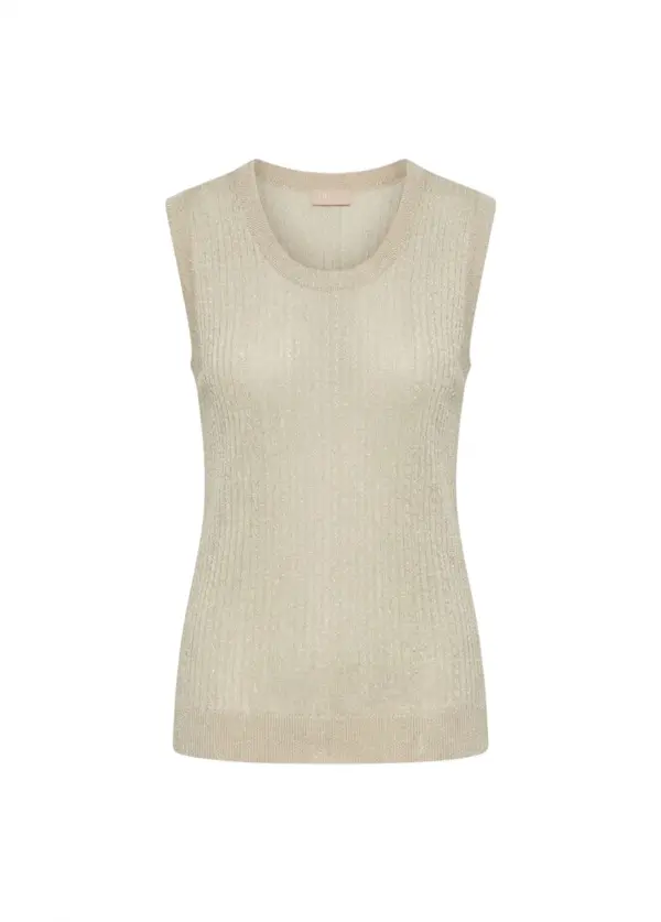 Sleeveless Ribbed Knit Top Image