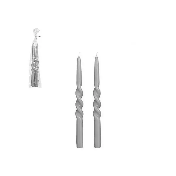 Twist dinner candle l. grey 2 pieces - h29xd2,2cm Image