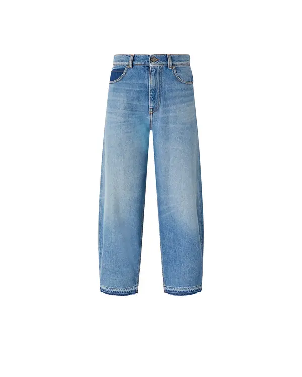 Low Waist Balloon-Fit Jeans With Fading