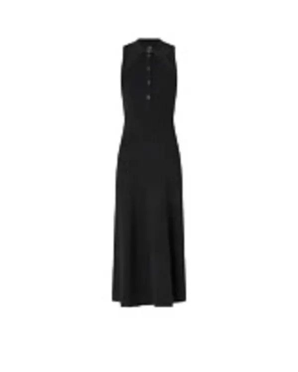 Long Ribbed Dress With Bandana Collar Image