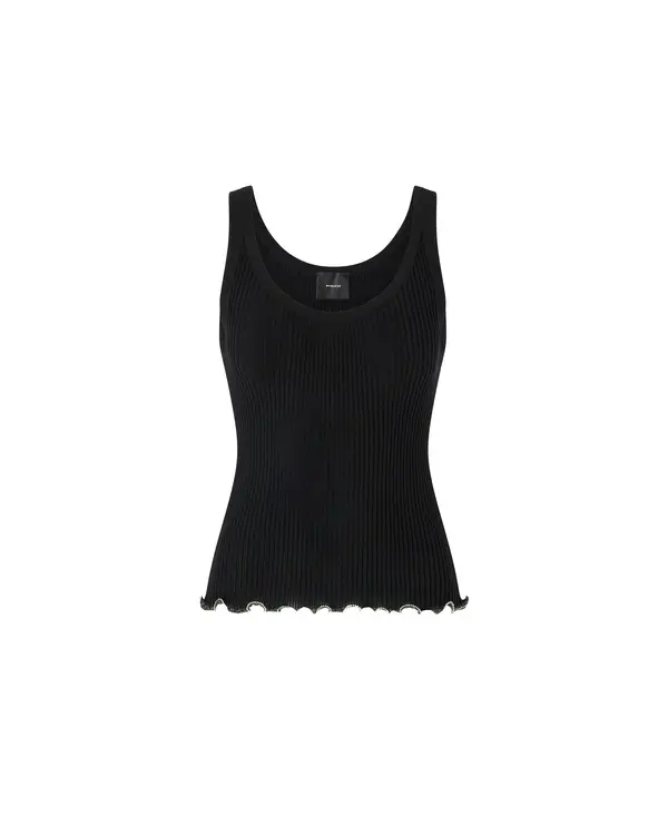 Ribbed Vest Top With Logo