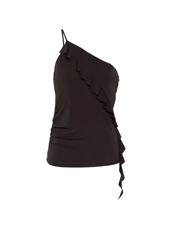 Asymmetrical Ruffled Camisole Top