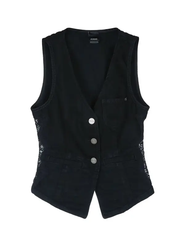 Gardener Cotton Vest With Lace Details