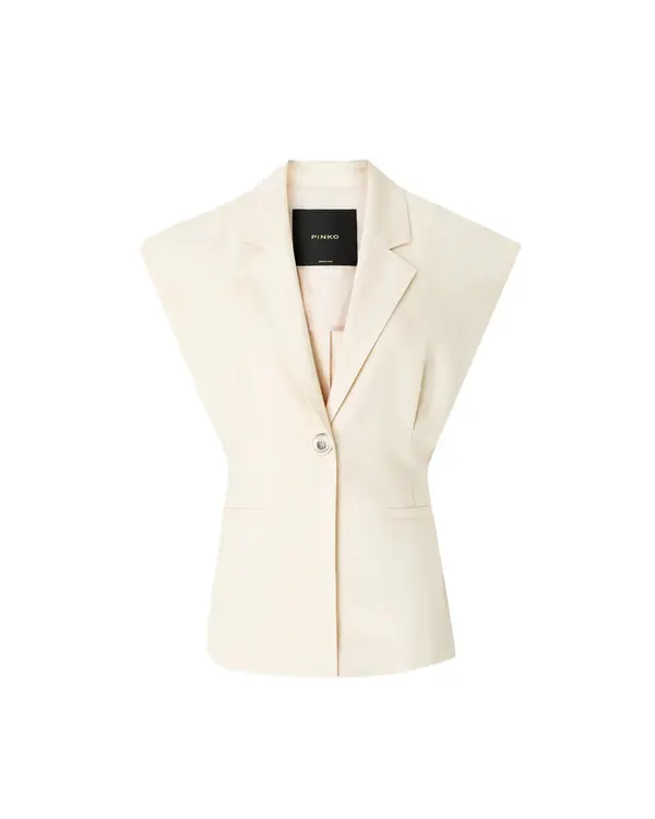 Sleeveless Rustic-Effect Jacket Image