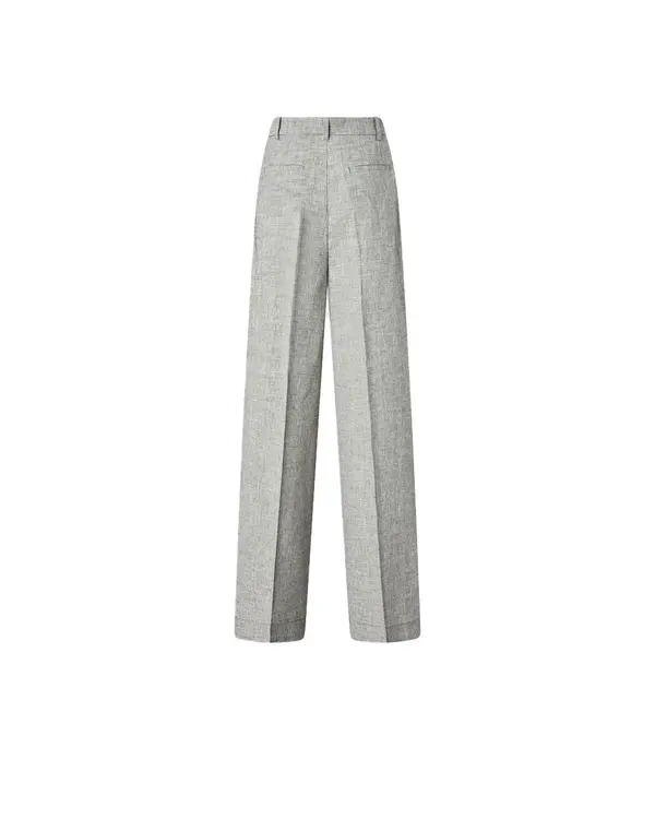 Slub Trousers With Pressed Pleat Detail Image