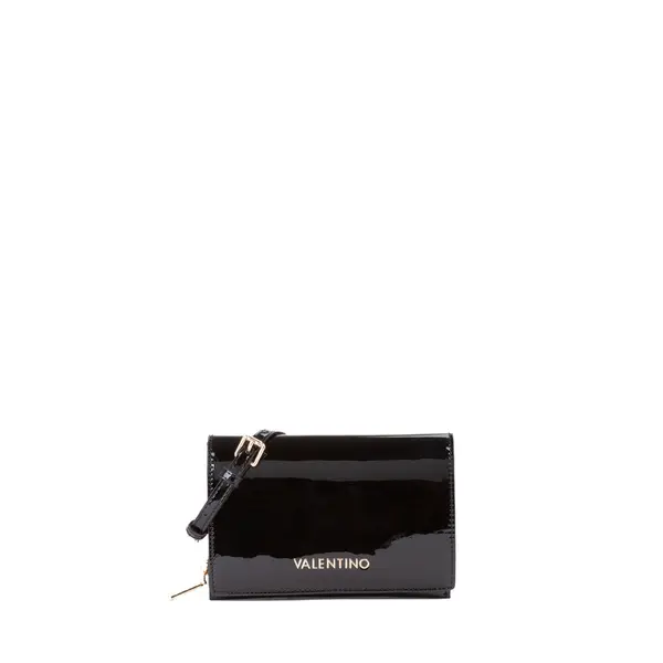 Patent Leather Wallet-on-Chain Crossbody Bag with Gold-Tone Logo Hardware Image